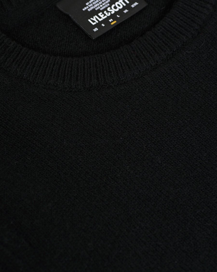 Uomini | Maglieria | Lyle & Scott | Lambswool Crew Neck Pullover Black