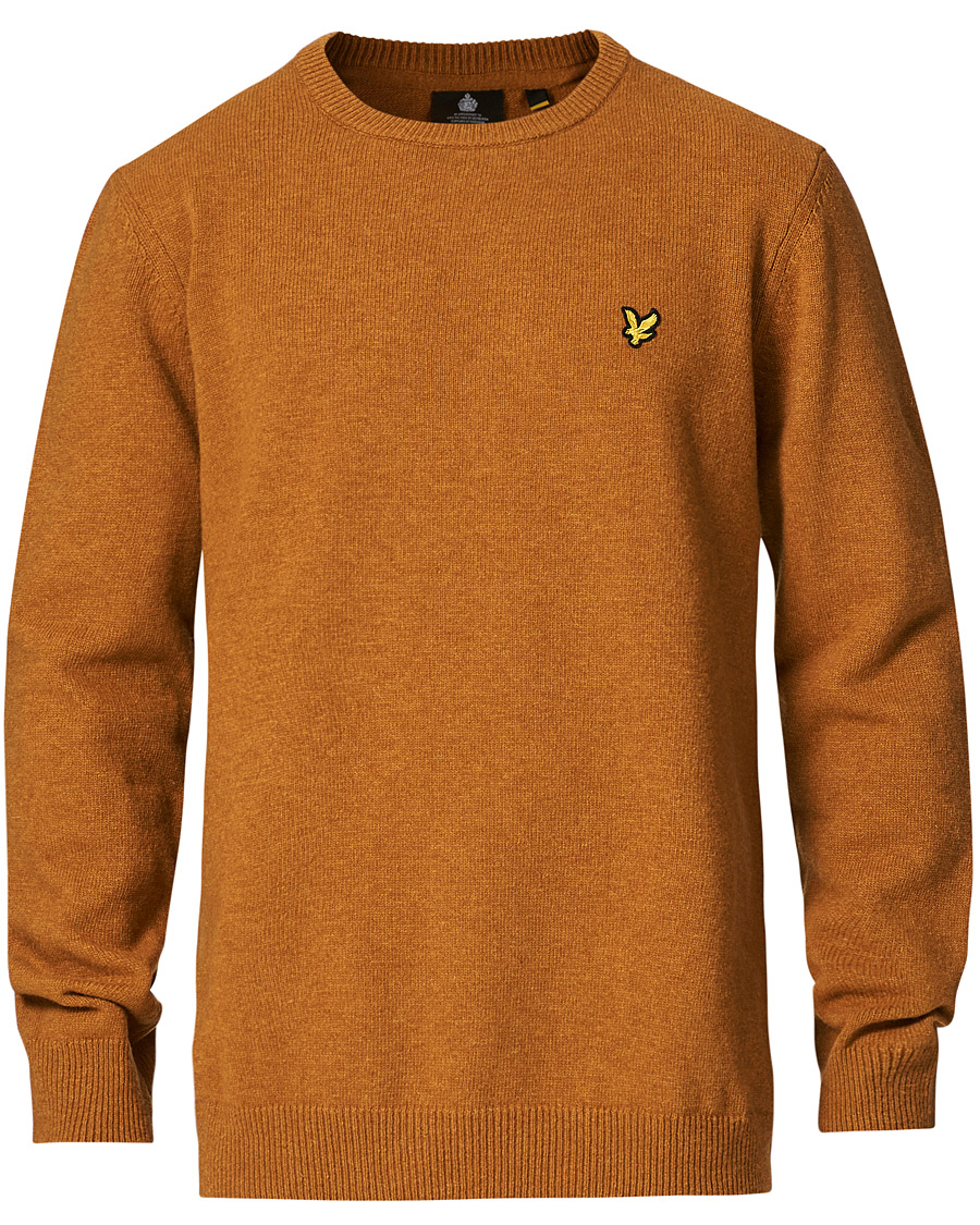 Uomini | Maglieria | Lyle & Scott | Lambswool Crew Neck Pullover Caramel Marl
