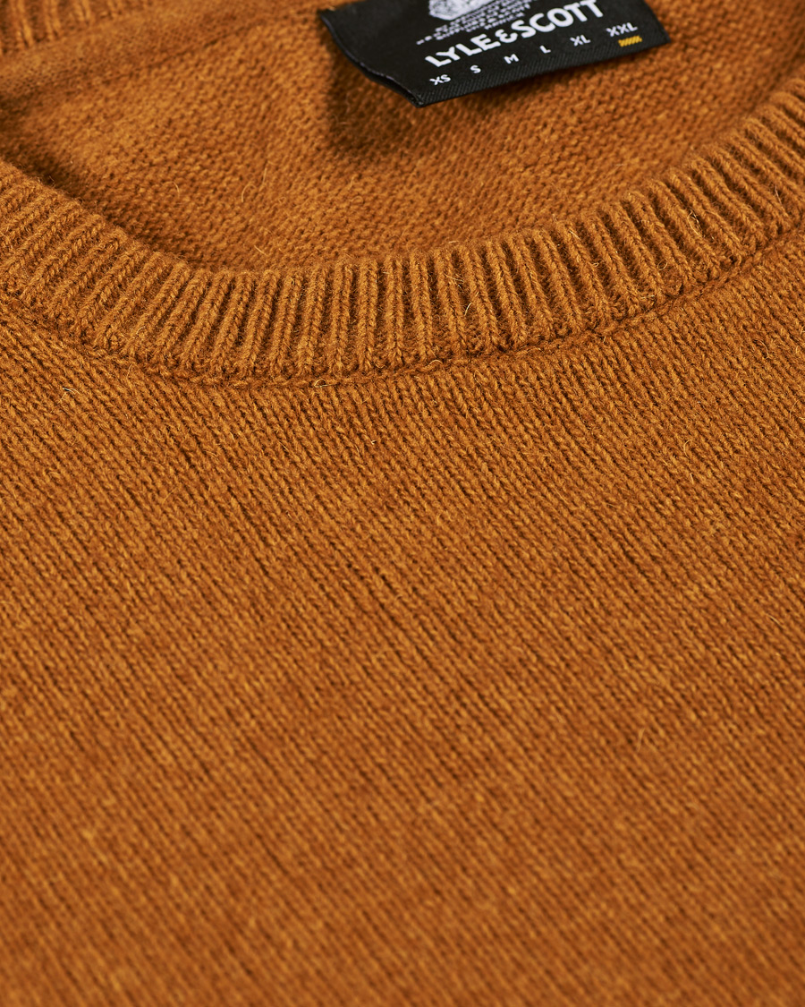 Uomini | Maglieria | Lyle & Scott | Lambswool Crew Neck Pullover Caramel Marl