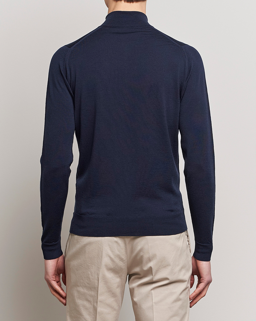 Uomini | Maglieria | John Smedley | Barrow Extra Fine Merino Half Zip Midnight