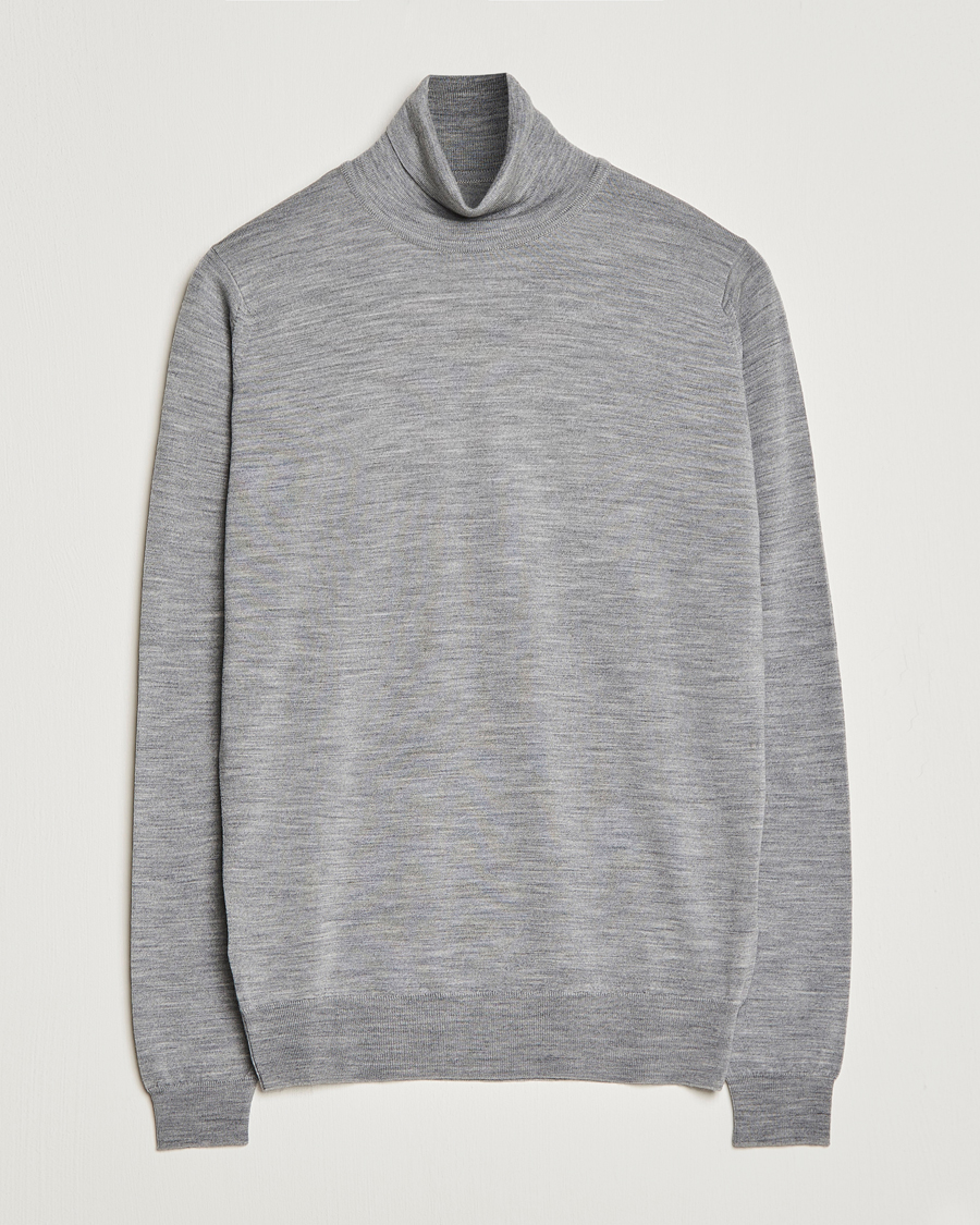 Uomini | Maglieria | John Smedley | Cherwell Extra Fine Merino Rollneck Silver