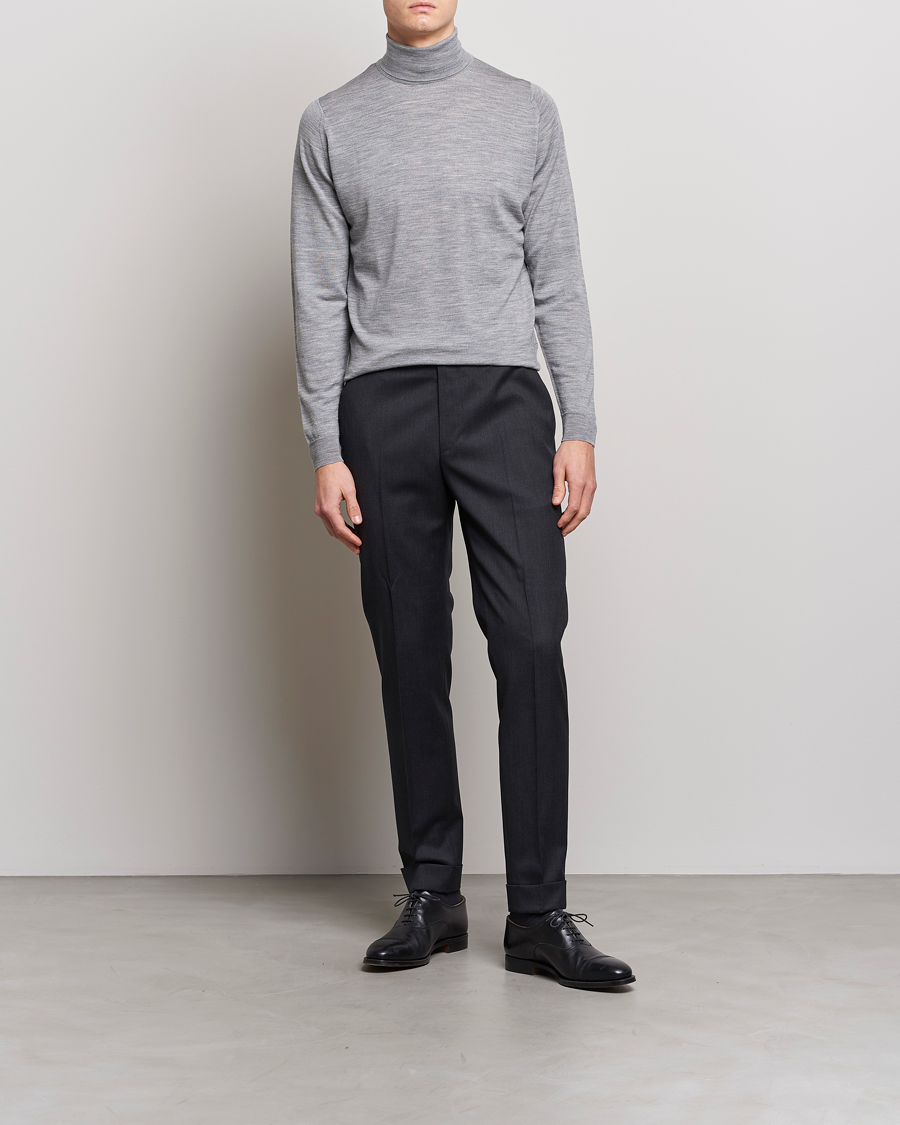 Uomini | Maglieria | John Smedley | Cherwell Extra Fine Merino Rollneck Silver
