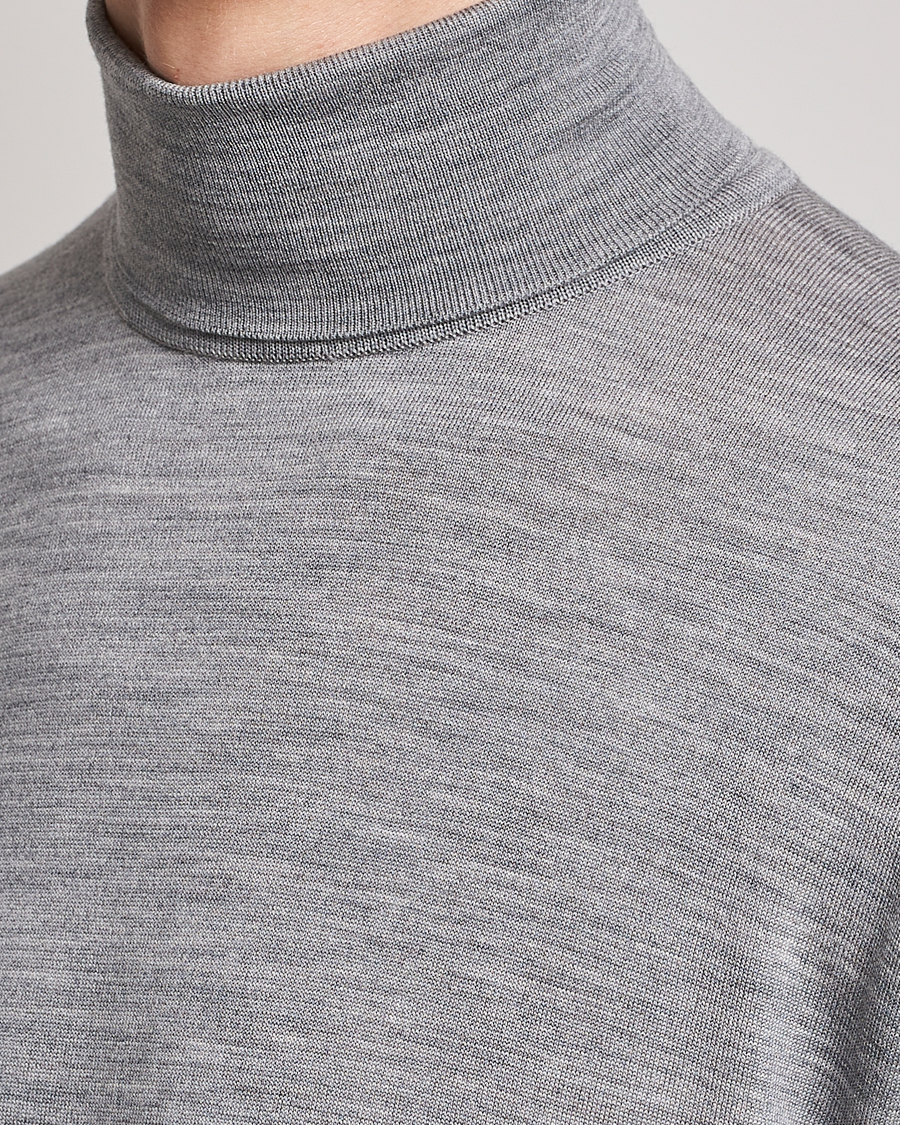 Uomini | Maglieria | John Smedley | Cherwell Extra Fine Merino Rollneck Silver