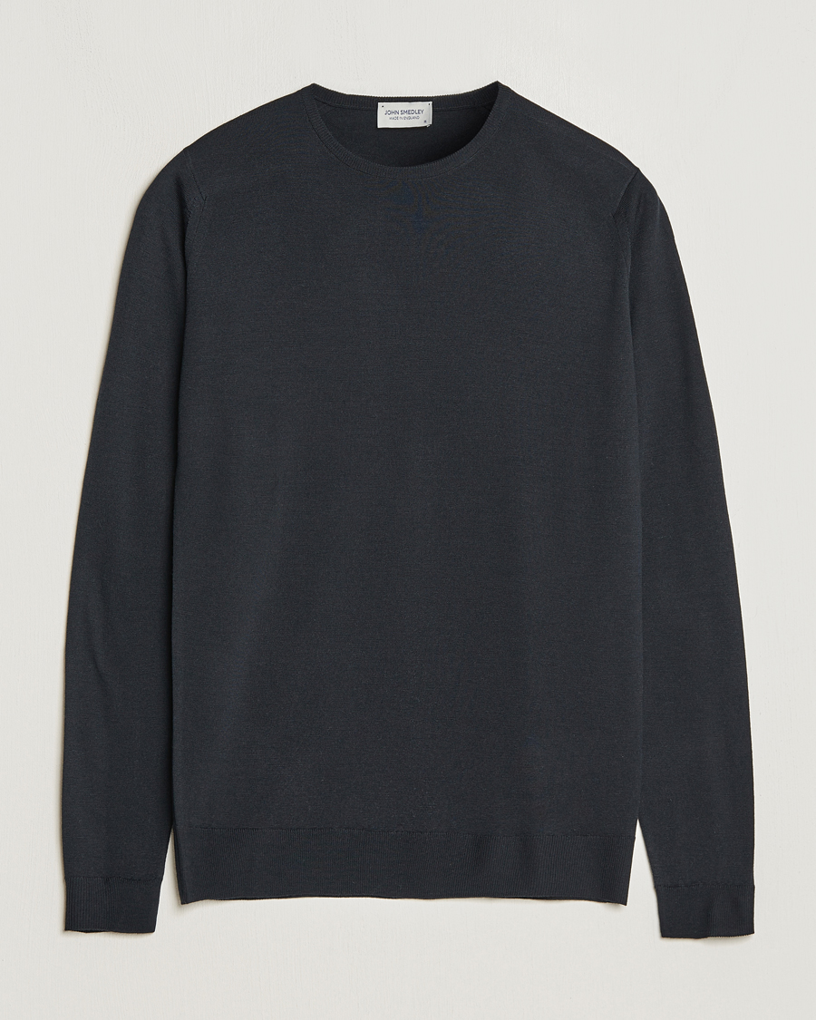 Uomini | Maglieria | John Smedley | Lundy Extra Fine Merino Crew Neck Black