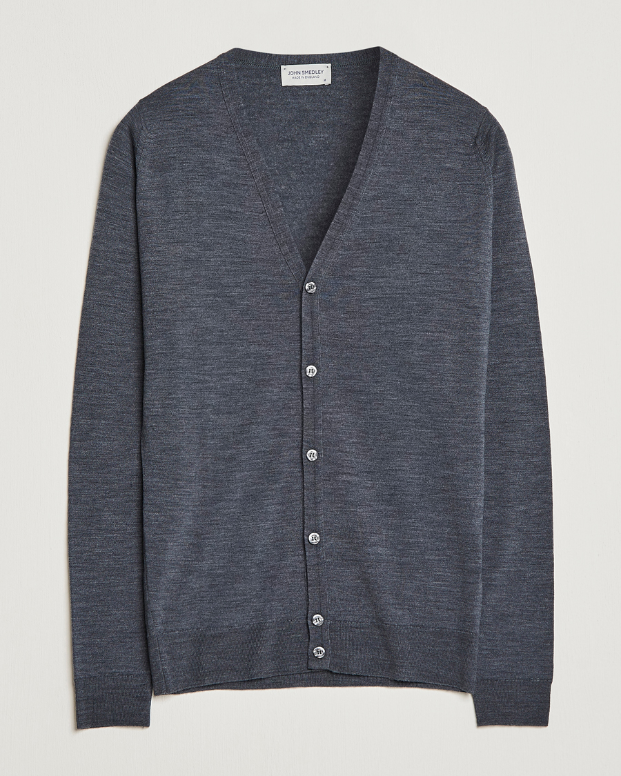 Uomini | Maglieria | John Smedley | Petworth Extra Fine Merino Cardigan Charcoal