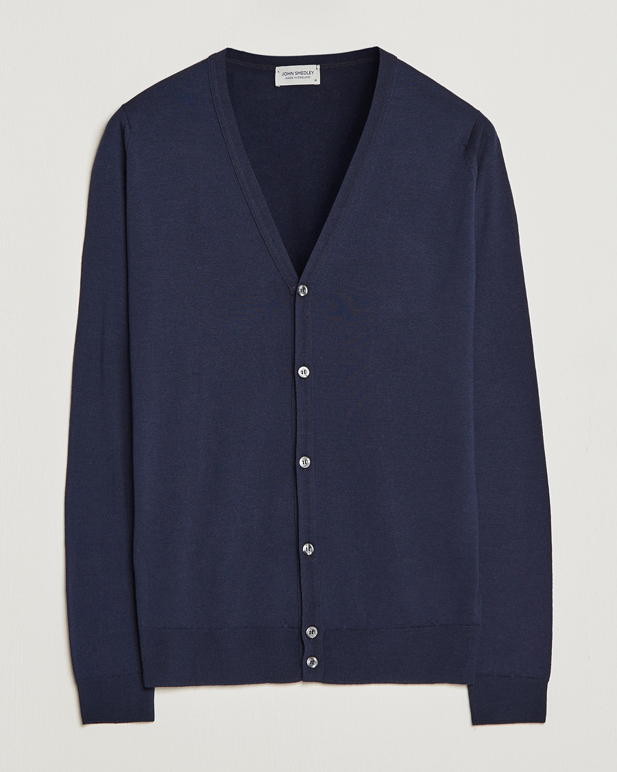 Uomini | Maglieria | John Smedley | Petworth Extra Fine Merino Cardigan Midnight
