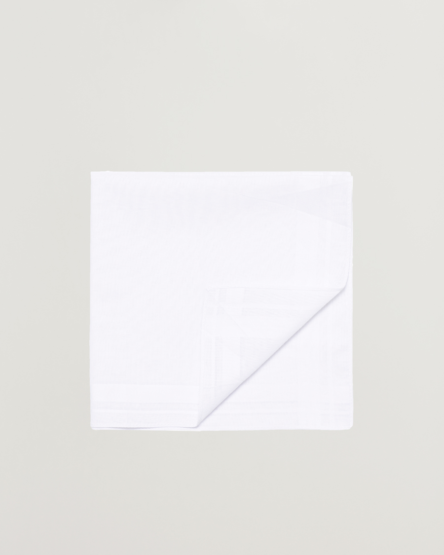 Uomini | Fazzoletti da taschino | Amanda Christensen | 3-Pack Cotton Pocket Square White