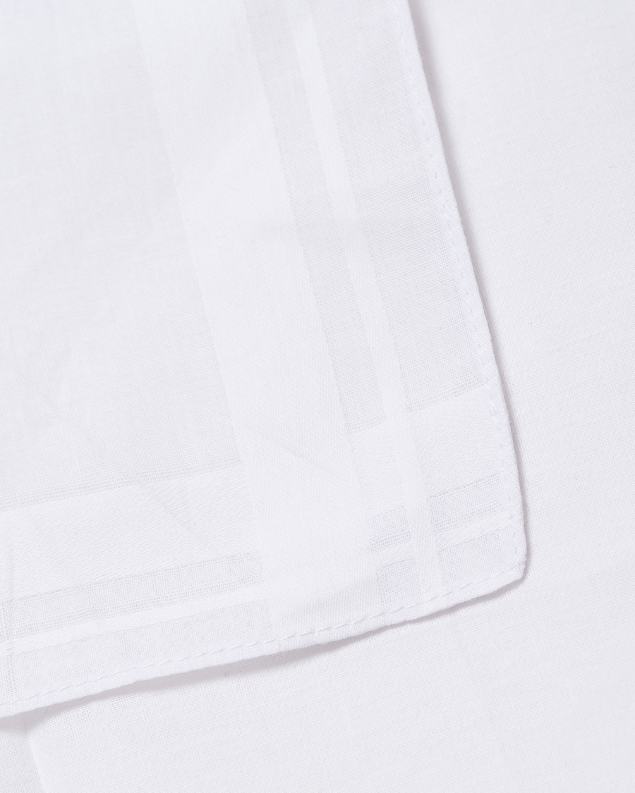Uomini | Fazzoletti da taschino | Amanda Christensen | 3-Pack Cotton Pocket Square White