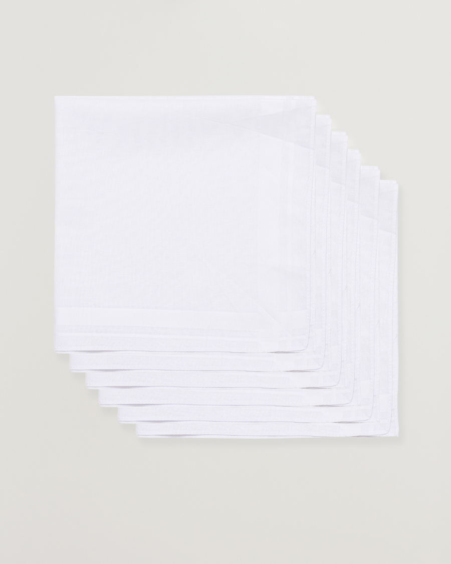 Uomini | Fazzoletti da taschino | Amanda Christensen | 6-pack Cotton Pocket Square White
