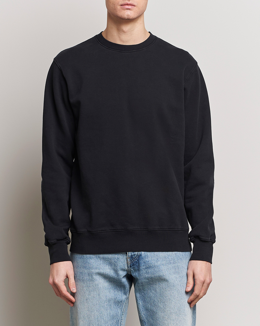 Uomini | Maglieria | Colorful Standard | Classic Organic Crew Neck Sweat Deep Black