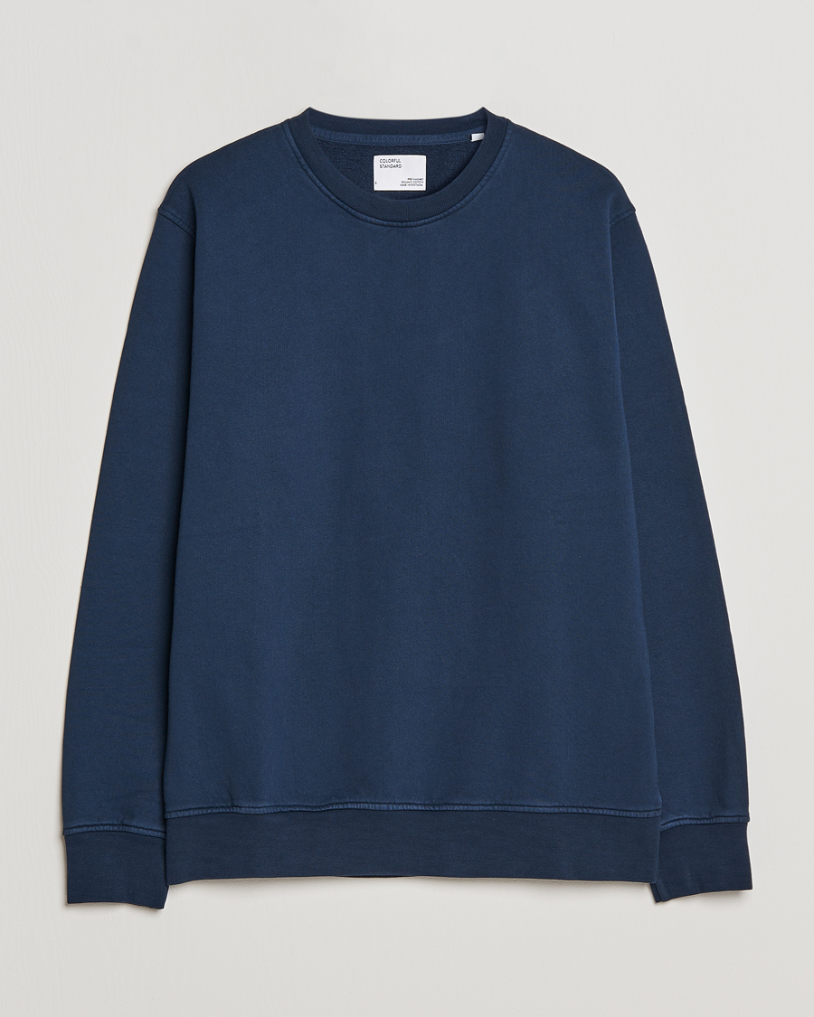 Uomini | Maglieria | Colorful Standard | Classic Organic Crew Neck Sweat Navy Blue