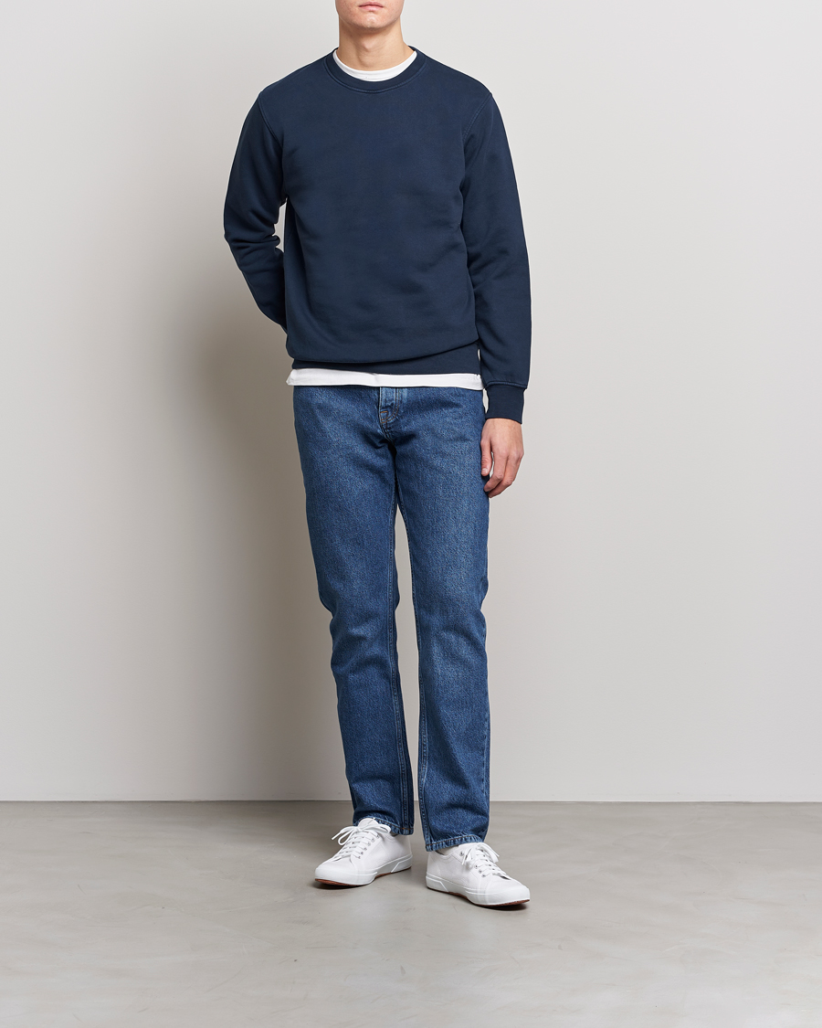 Uomini | Maglieria | Colorful Standard | Classic Organic Crew Neck Sweat Navy Blue