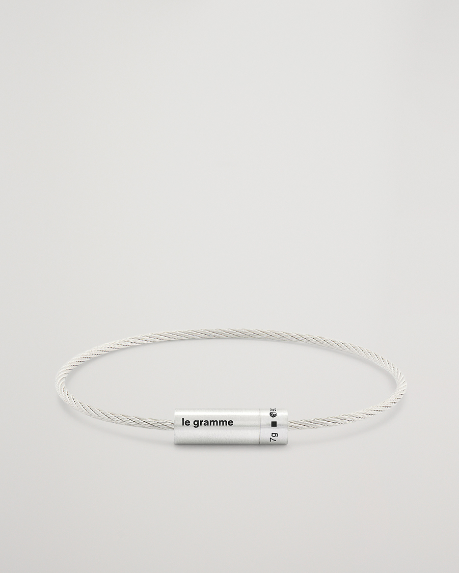 Uomini | Gioielli | LE GRAMME | Cable Bracelet Brushed Sterling Silver 7g