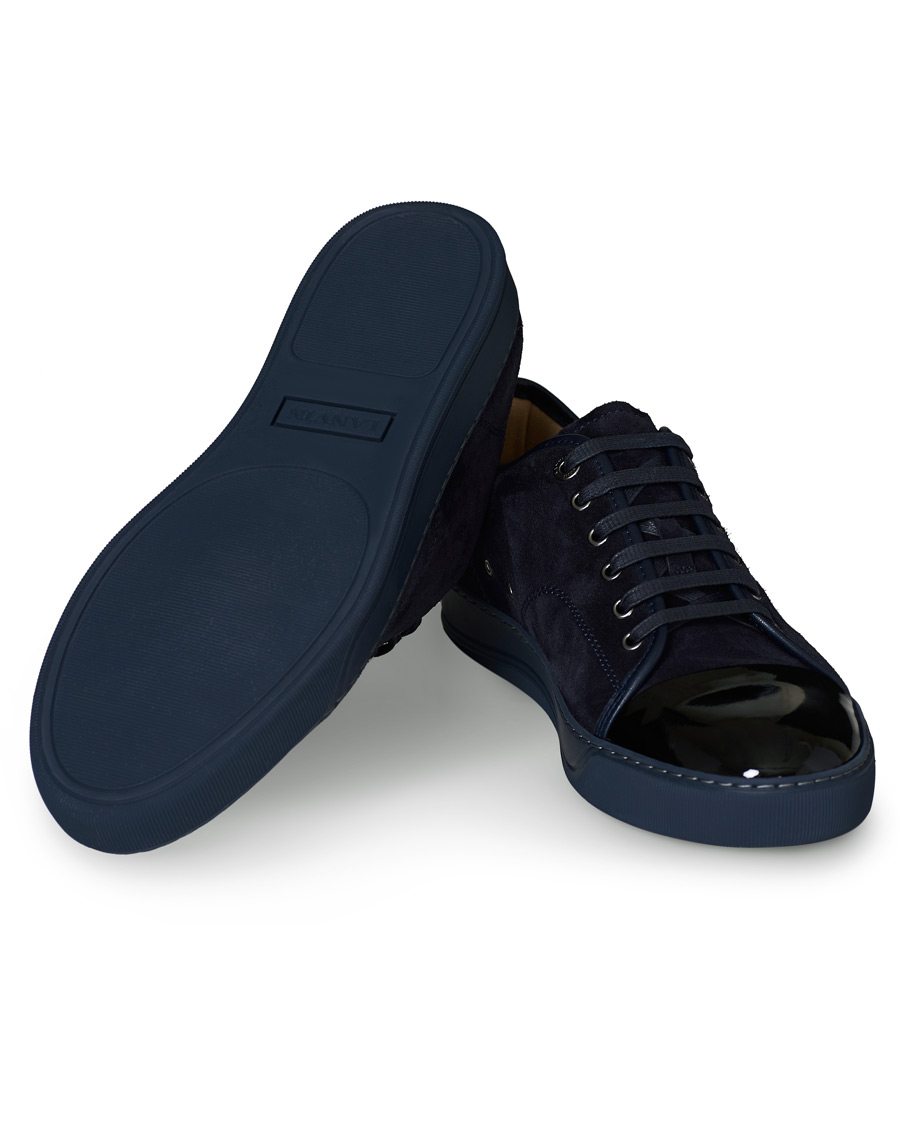 Uomini | Lanvin Patent Captoe Sneaker Dark Blue/Dark Blue | Lanvin | Patent Captoe Sneaker Dark Blue/Dark Blue