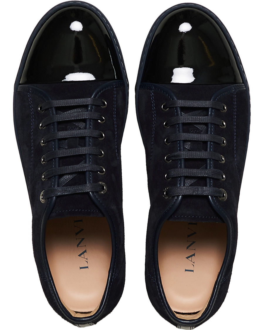 Uomini | Lanvin Patent Captoe Sneaker Dark Blue/Dark Blue | Lanvin | Patent Captoe Sneaker Dark Blue/Dark Blue