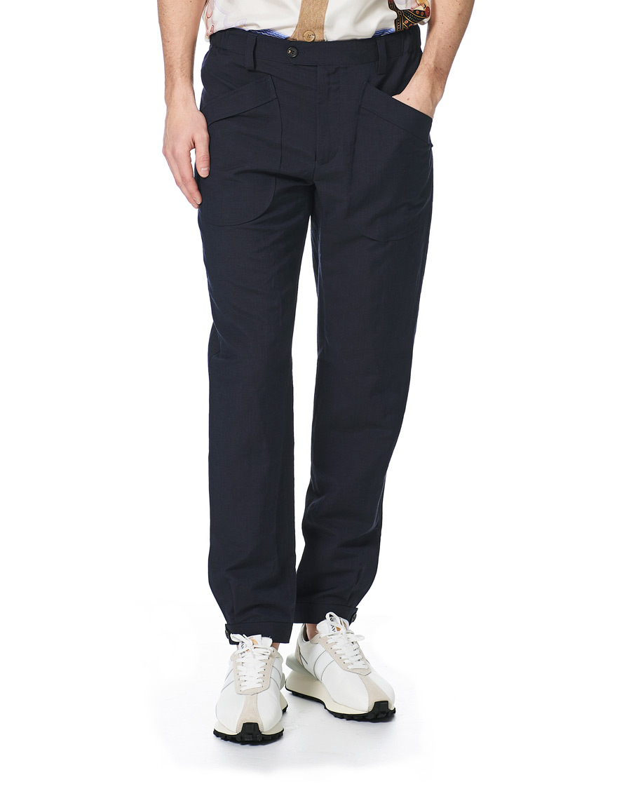 Uomini | Pantaloni | Lanvin | Slim Fit Trousers Navy
