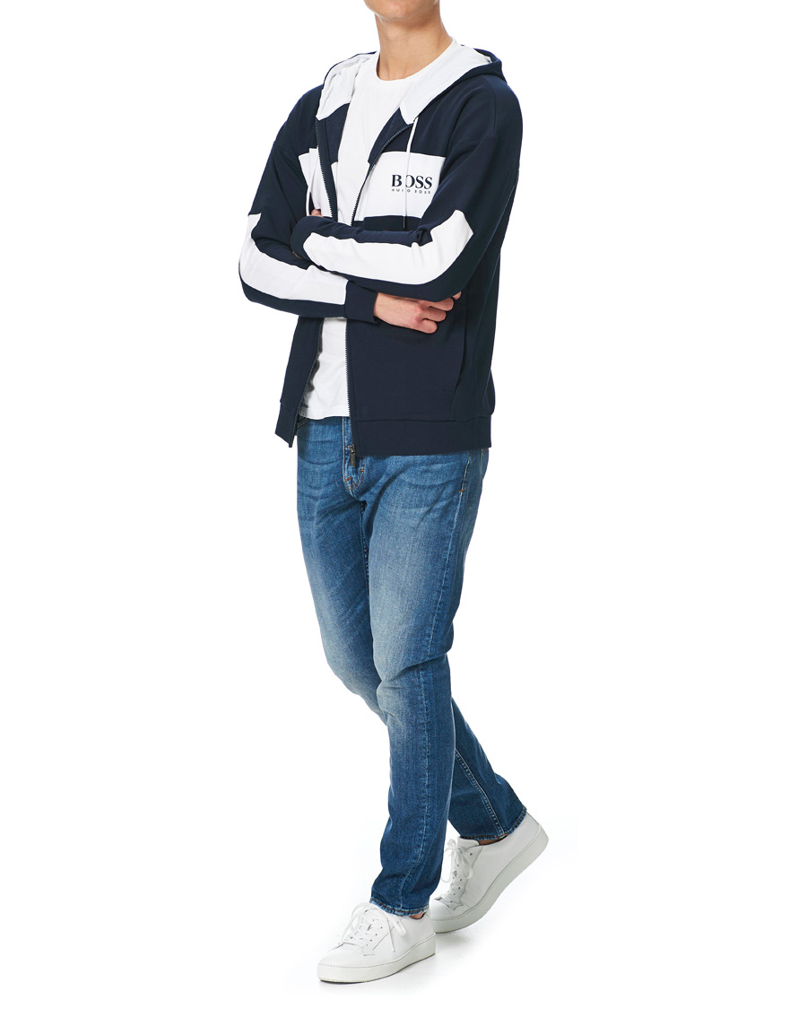 Uomini | Maglieria | BOSS BLACK | BOSS Full Zip Hoodie Jacket Dark Blue