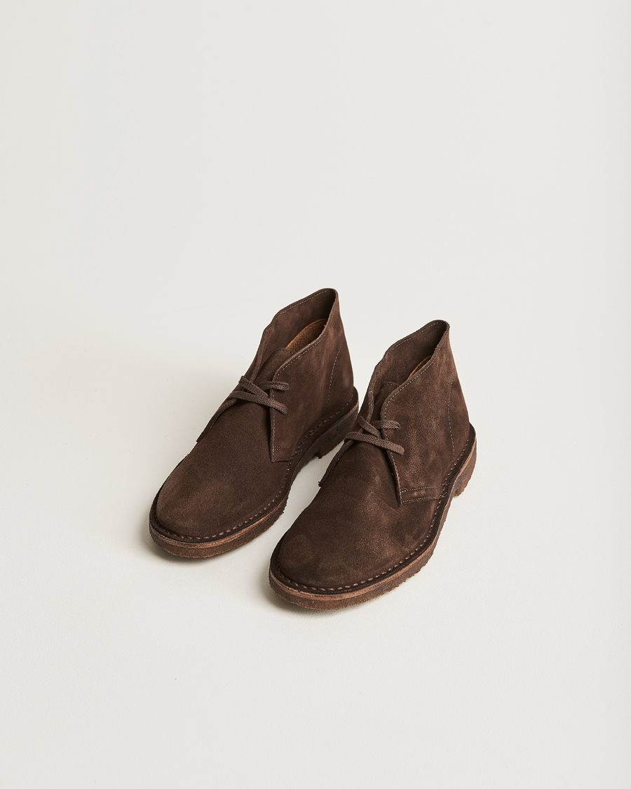 Uomini | Stivali | Drake's | Clifford Suede Desert Boots Dark Brown