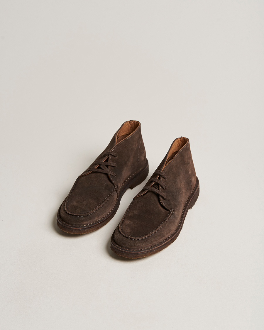 Uomini | Stivali | Drake's | Crosby Moc-Toe Suede Chukka Boots Dark Brown