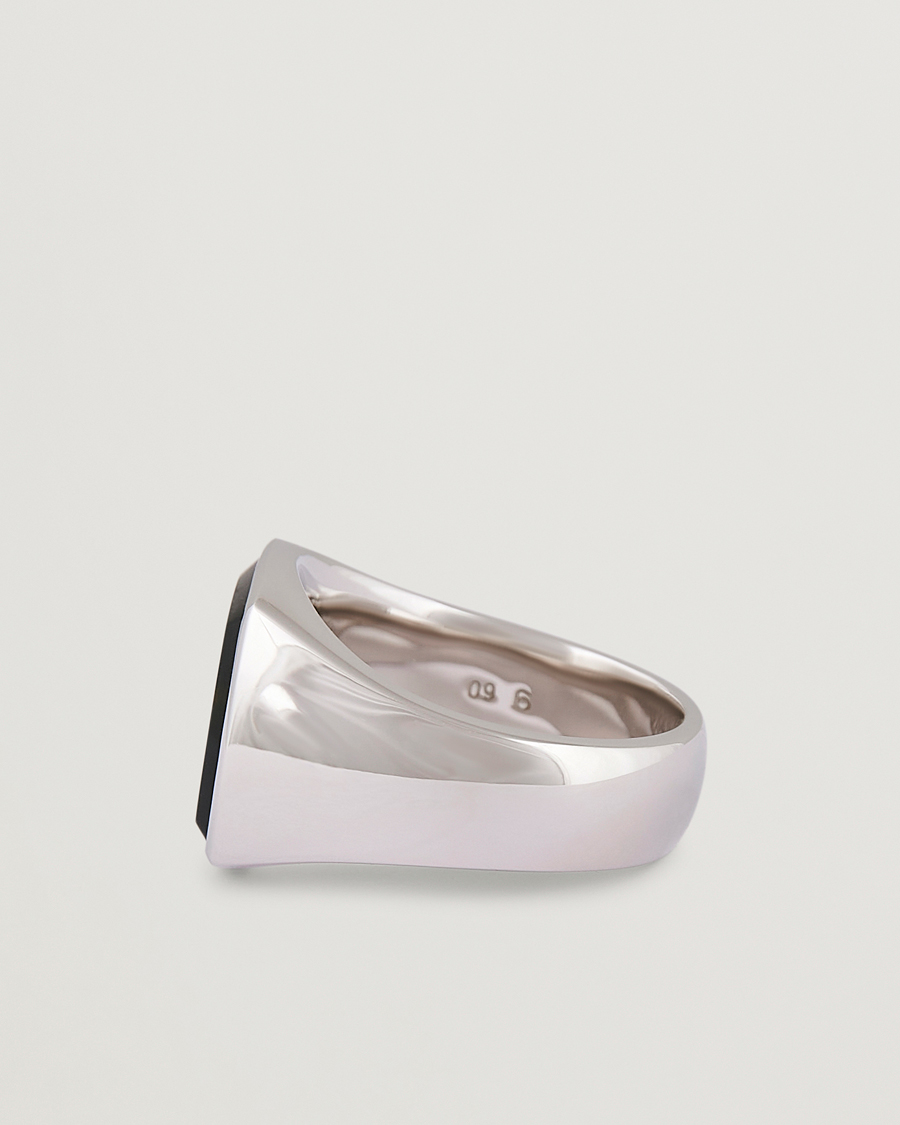Uomini | Gioielli | Tom Wood | Cushion Blue Hawk Eye Ring Silver