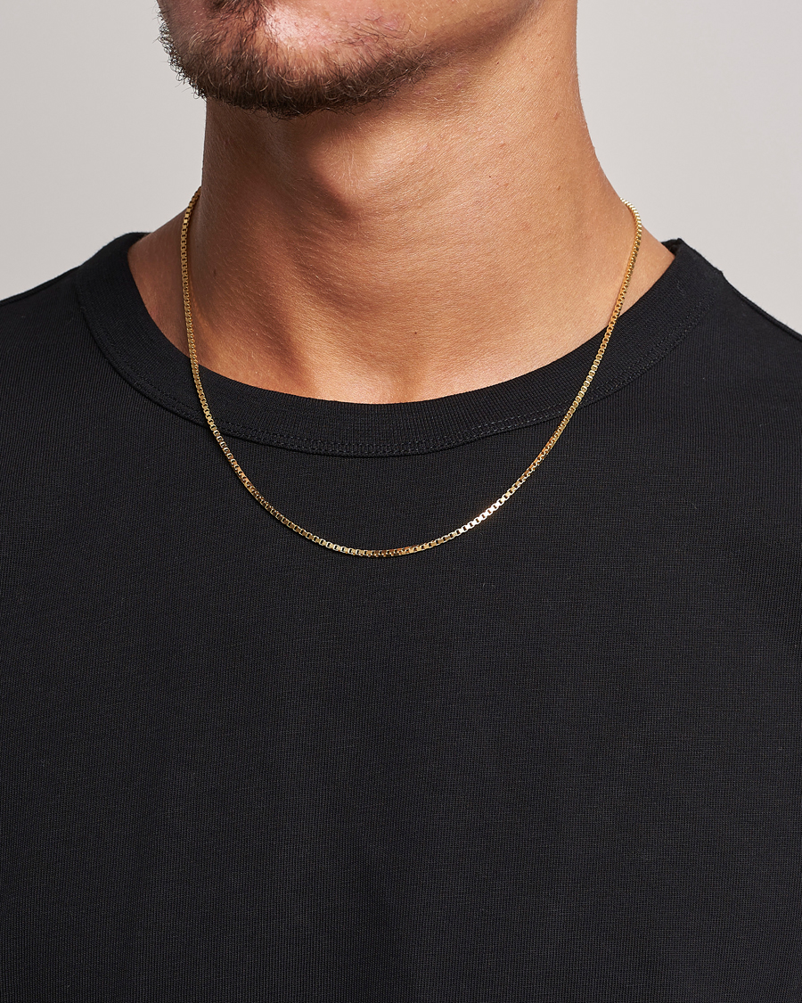 Uomini | Tom Wood Square Chain M Necklace Gold | Tom Wood | Square Chain M Necklace Gold