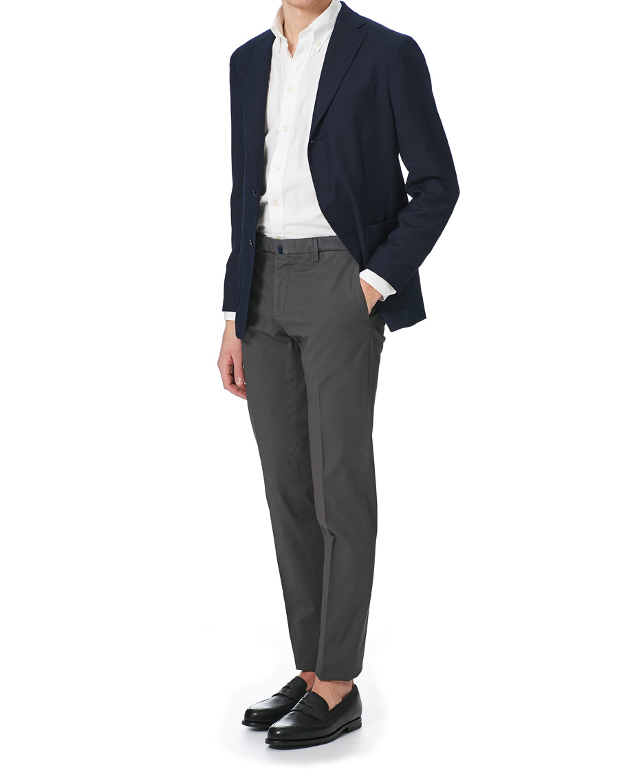 Uomini | Pantaloni | Incotex | Slim Fit Stretch Chinos Dark Grey