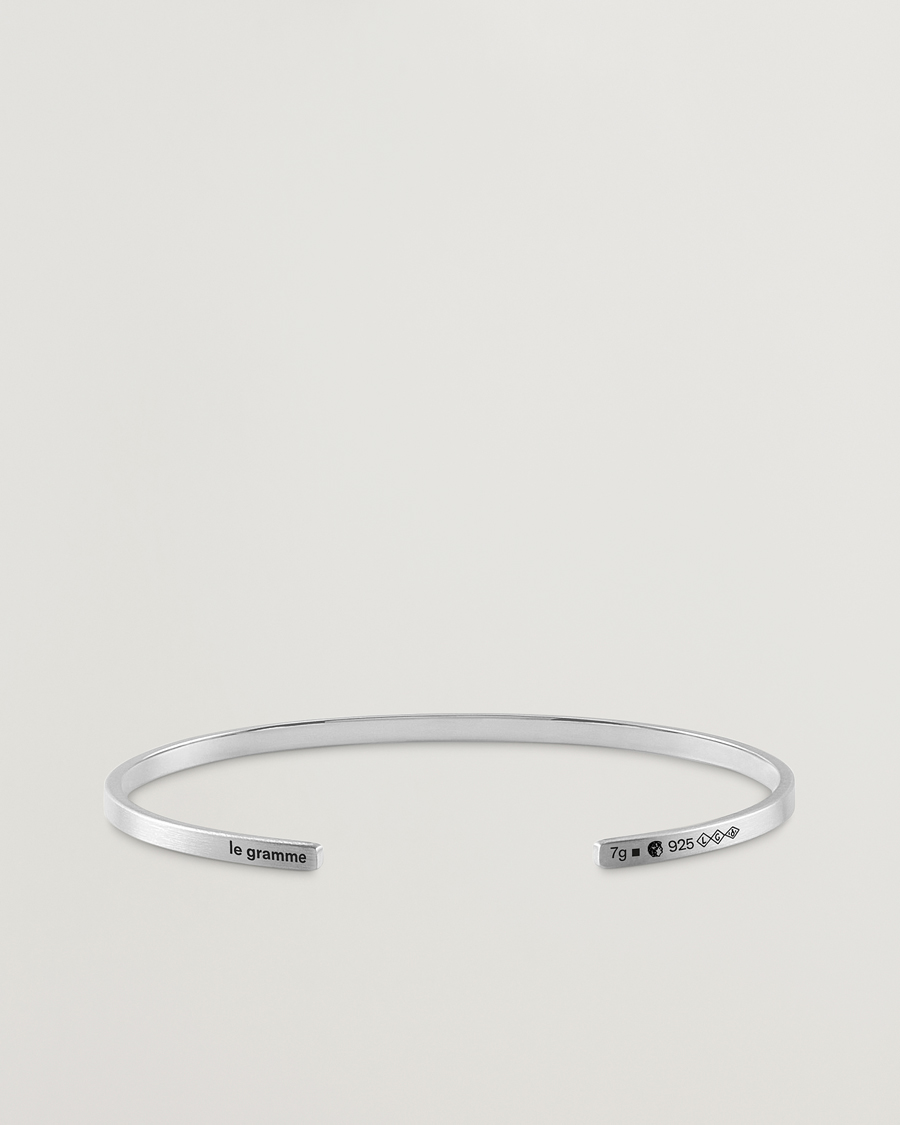 Uomini | Gioielli | LE GRAMME | Ribbon Bracelet Brushed Sterling Silver 7g