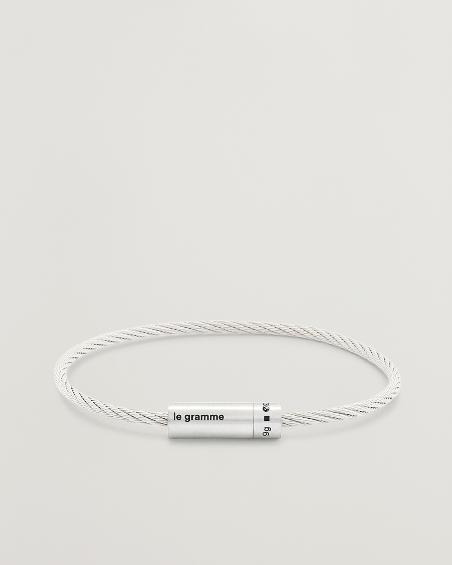 Uomini | Gioielli | LE GRAMME | Cable Bracelet Brushed Sterling Silver 9g