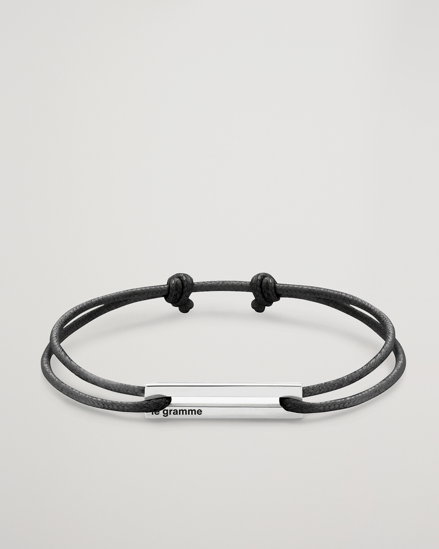 Uomini | Gioielli | LE GRAMME | Cord Bracelet Le 17/10 Black/Sterling Silver