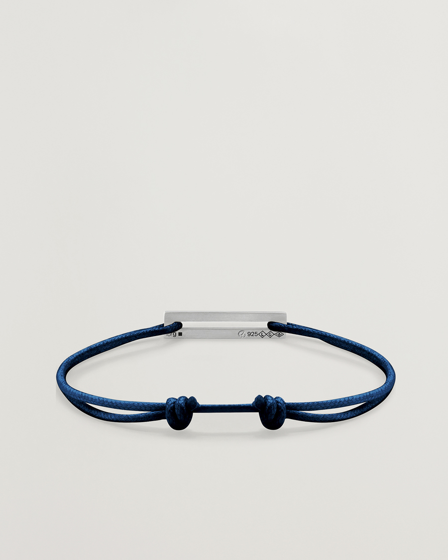 Uomini | Gioielli | LE GRAMME | Cord Bracelet Le 17/10 Navy/Sterling Silver