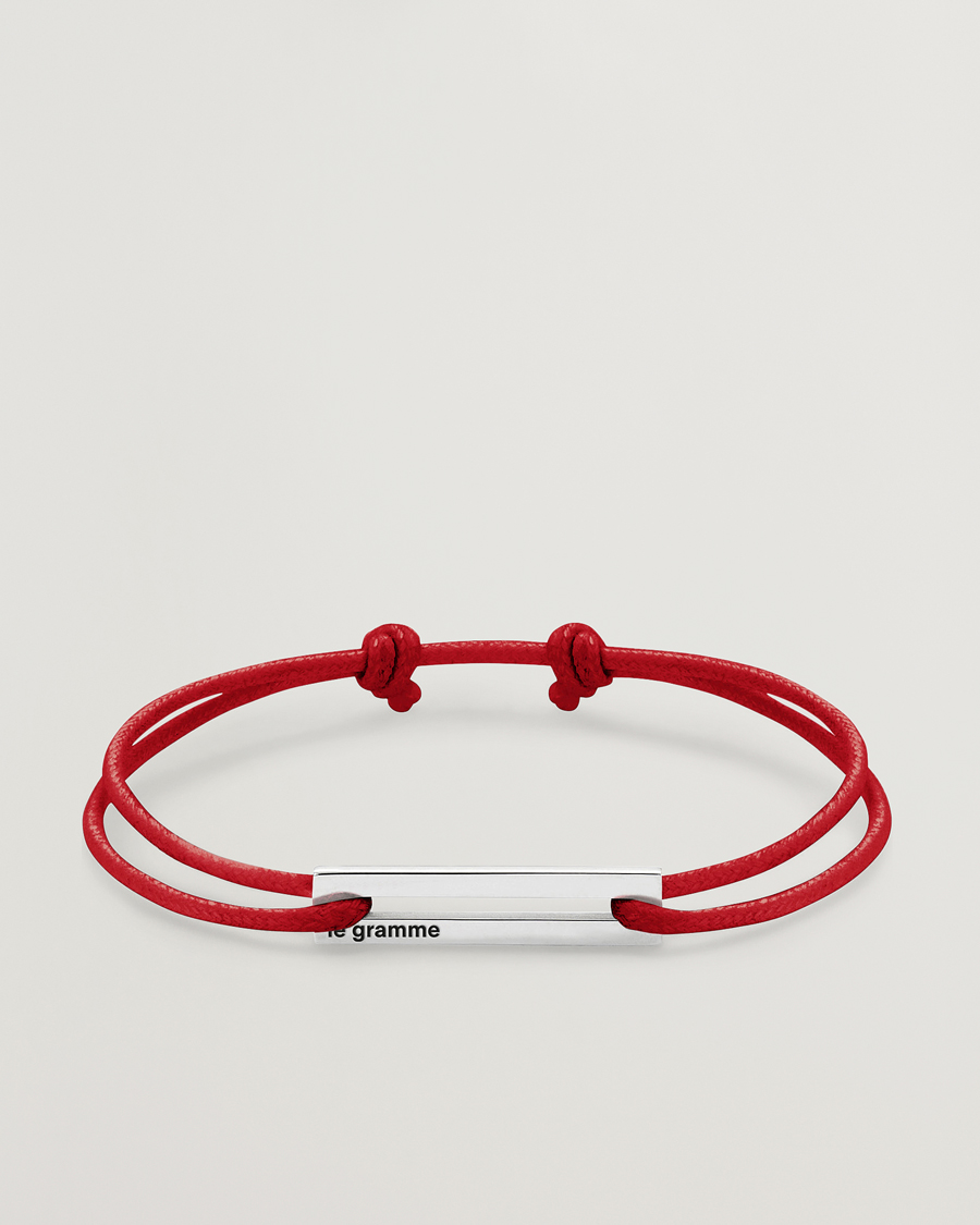 Uomini | Gioielli | LE GRAMME | Cord Bracelet Le 17/10 Red/Sterling Silver