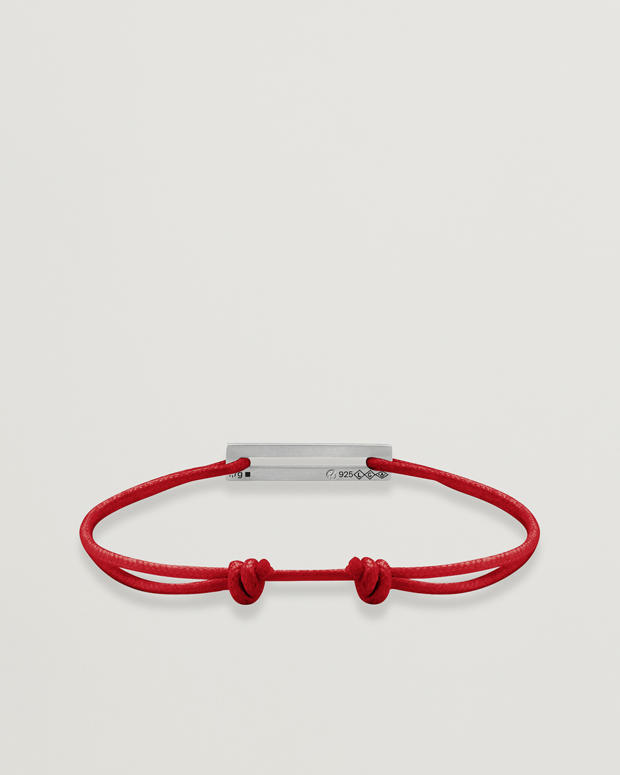 Uomini | Gioielli | LE GRAMME | Cord Bracelet Le 17/10 Red/Sterling Silver