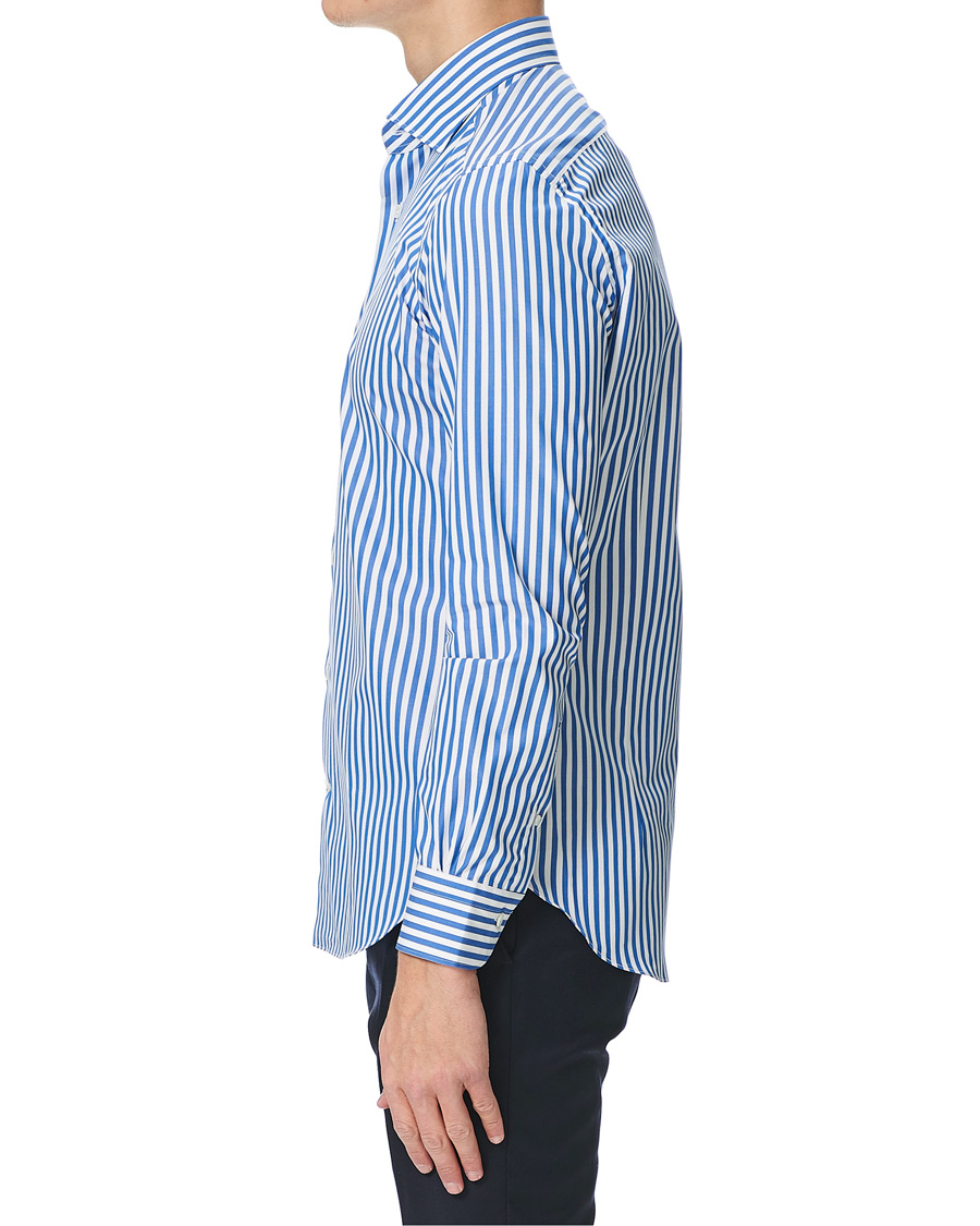 Uomini | Camicie | Mazzarelli | Soft Cotton Cut Away Shirt Blue/White