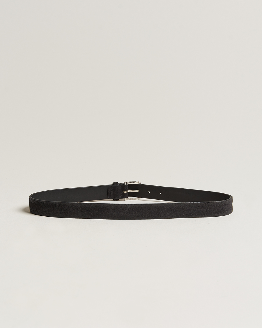 Uomini | Orciani Handmade Suede Belt 3 cm Nero | Orciani | Handmade Suede Belt 3 cm Nero