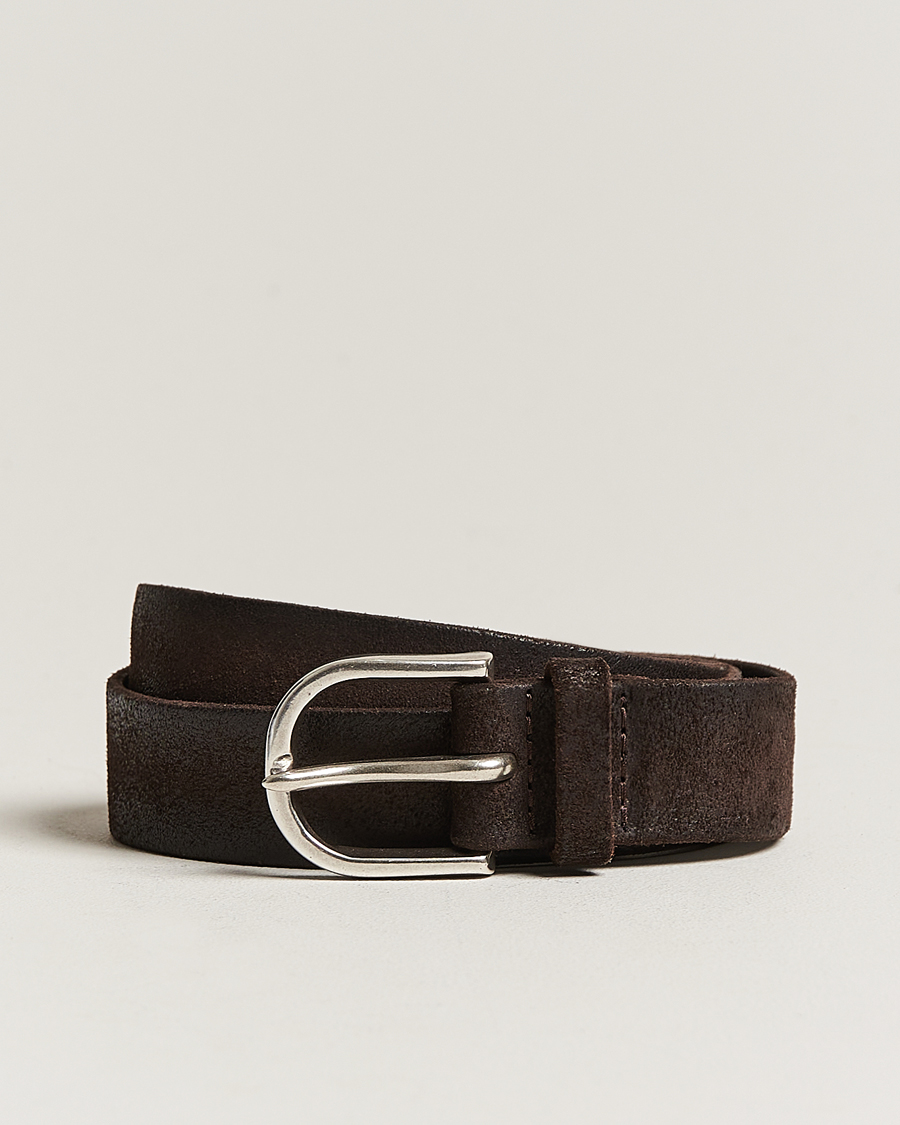 Uomini | Orciani Handmade Suede Belt 3 cm Testa Di Moro | Orciani | Handmade Suede Belt 3 cm Testa Di Moro