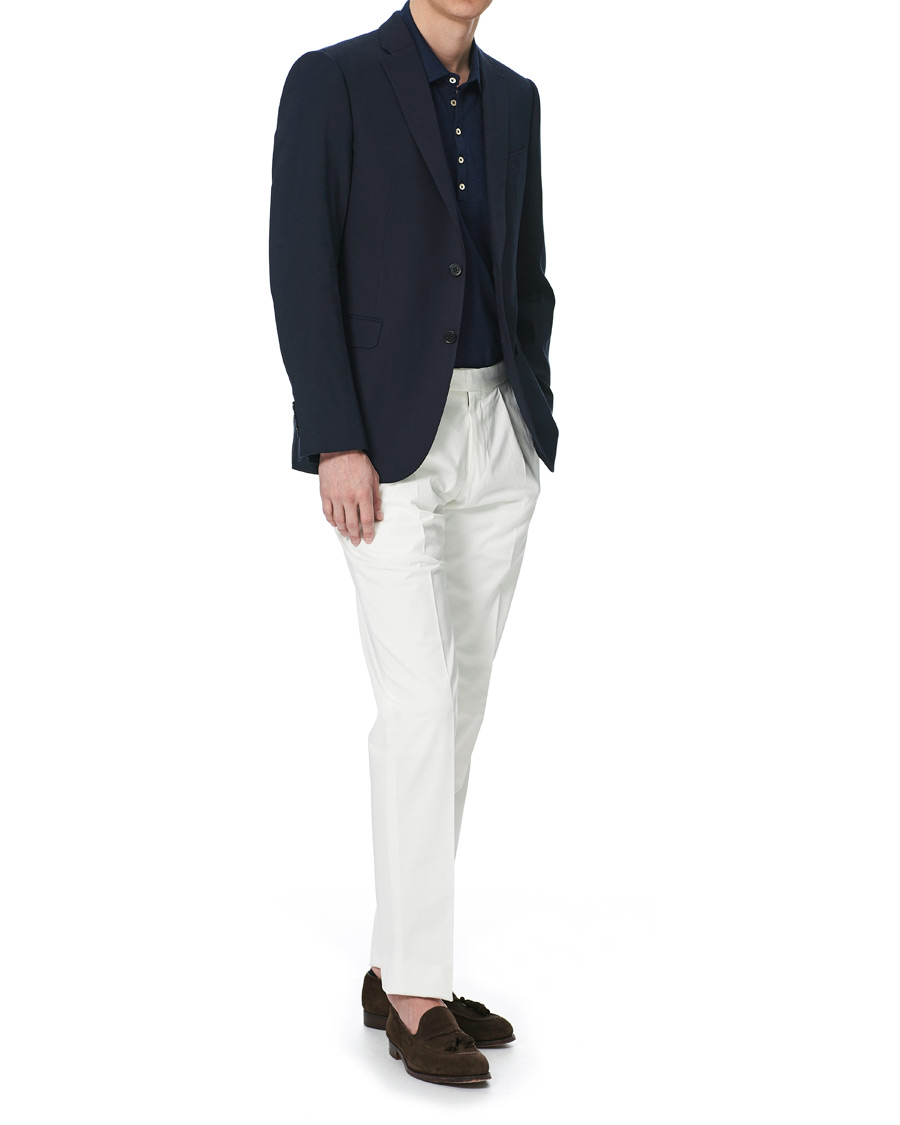 Uomini | Blazers | Emporio Armani | Slim Fit Techno Linen Stretch Blazer Navy