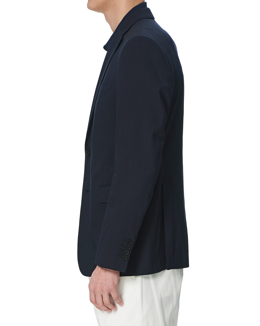 Uomini | Blazers | Emporio Armani | Slim Fit Techno Linen Stretch Blazer Navy