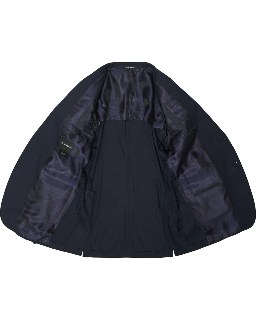 Uomini | Blazers | Emporio Armani | Slim Fit Techno Linen Stretch Blazer Navy