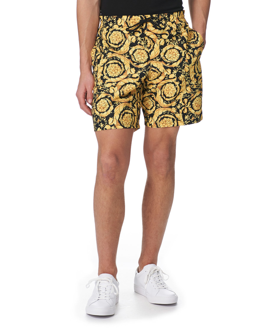 Uomini | Costumi da bagno | Versace | Barocco Swim Trunks Black/Gold