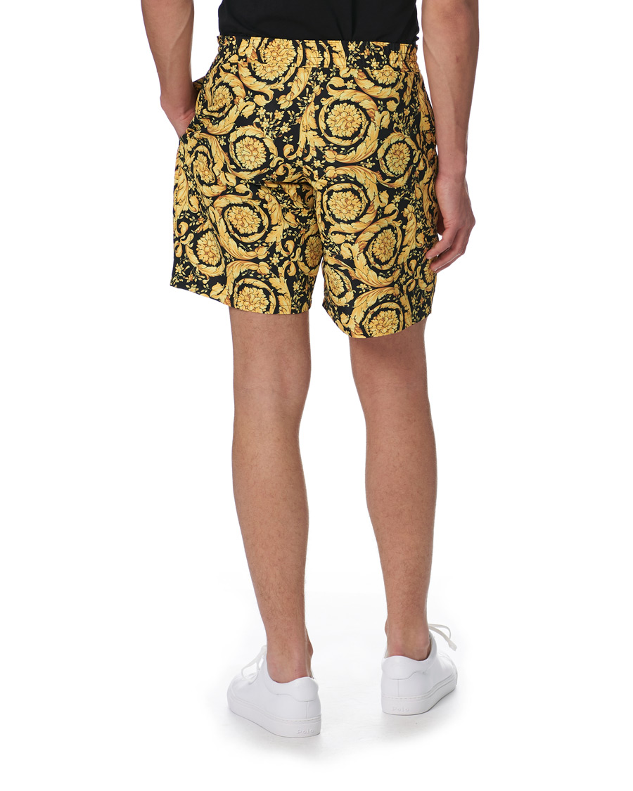 Uomini | Costumi da bagno | Versace | Barocco Swim Trunks Black/Gold