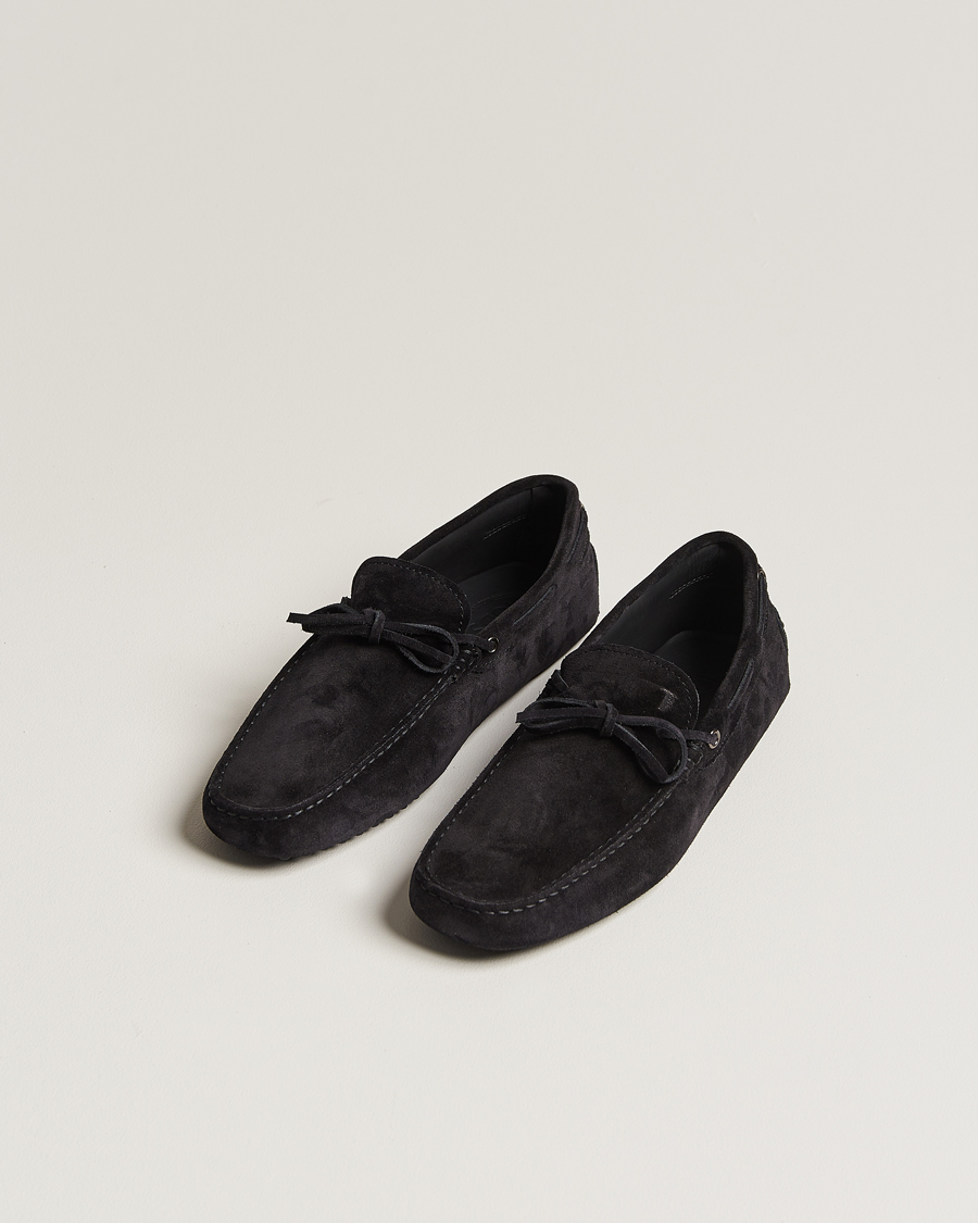Uomini | Tod's Lacetto Gommino Carshoe Black Suede | Tod's | Lacetto Gommino Carshoe Black Suede