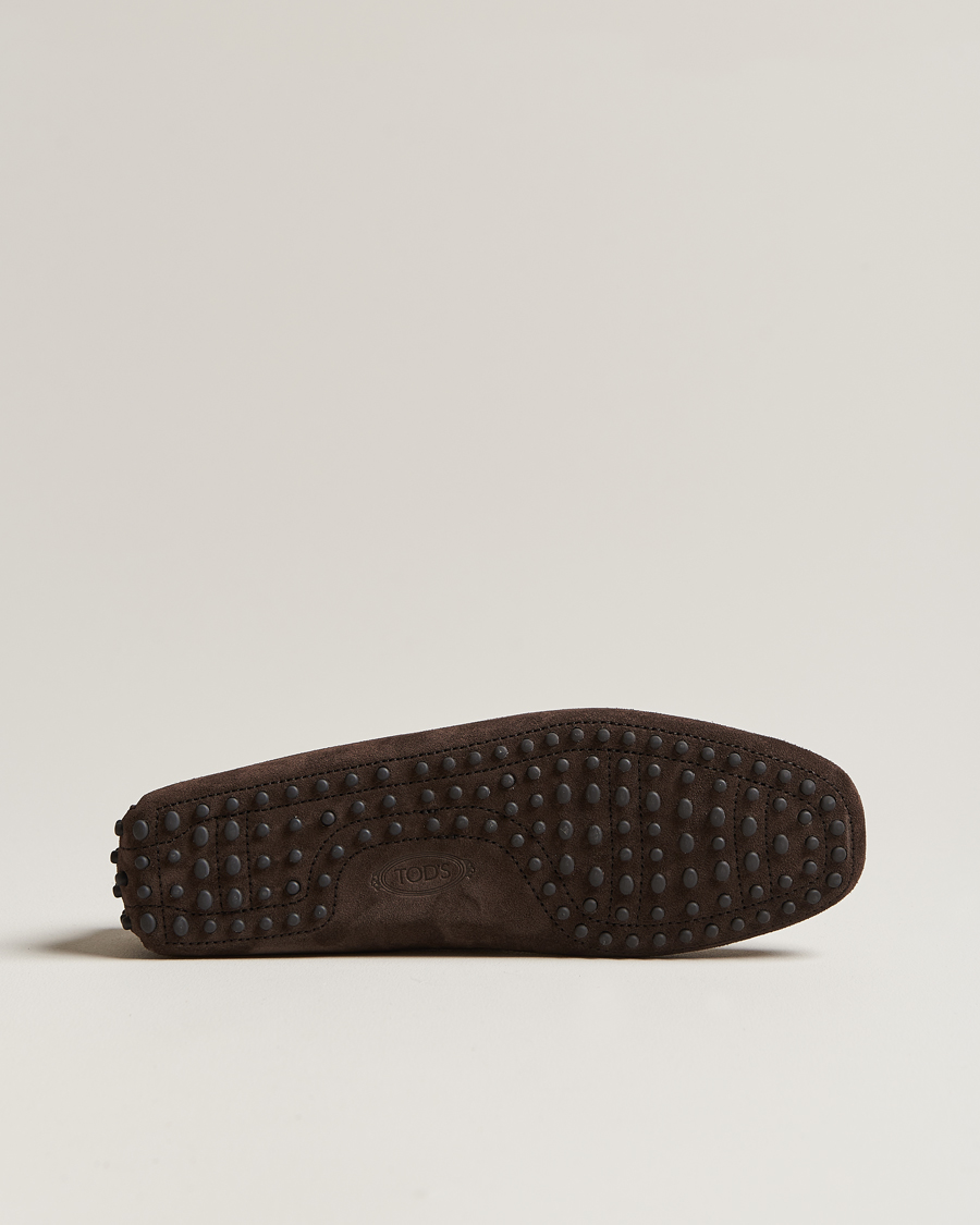 Uomini | Tod's Lacetto Gommino Carshoe Dark Brown Suede | Tod's | Lacetto Gommino Carshoe Dark Brown Suede