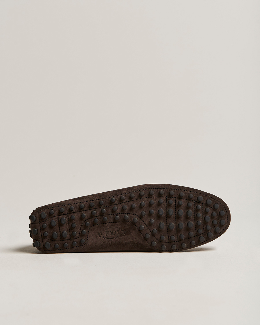 Uomini | Tod's Gommino Carshoe Dark Brown Suede | Tod's | Gommino Carshoe Dark Brown Suede