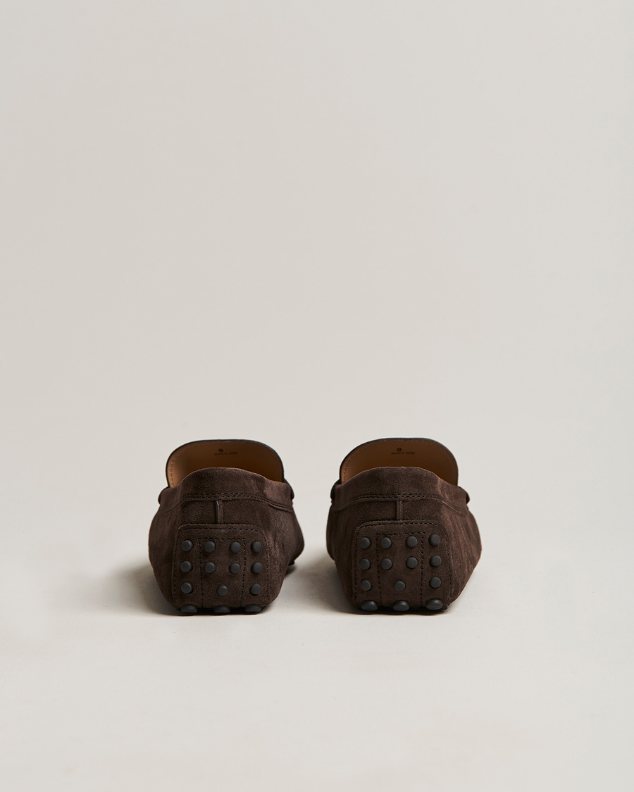 Uomini | Tod's Gommino Carshoe Dark Brown Suede | Tod's | Gommino Carshoe Dark Brown Suede