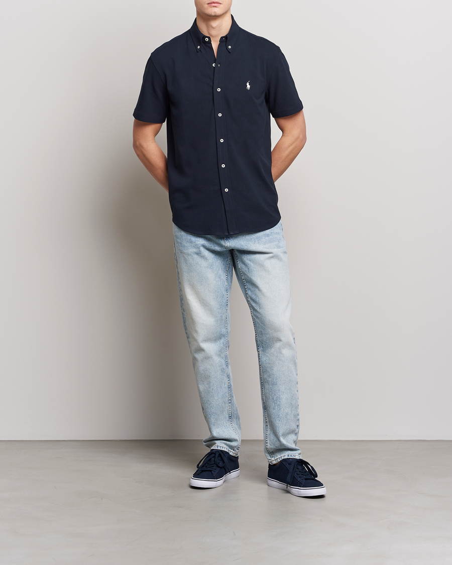 Uomini | Camicie | Polo Ralph Lauren | Featherweight Mesh Short Sleeve Shirt Aviator Navy