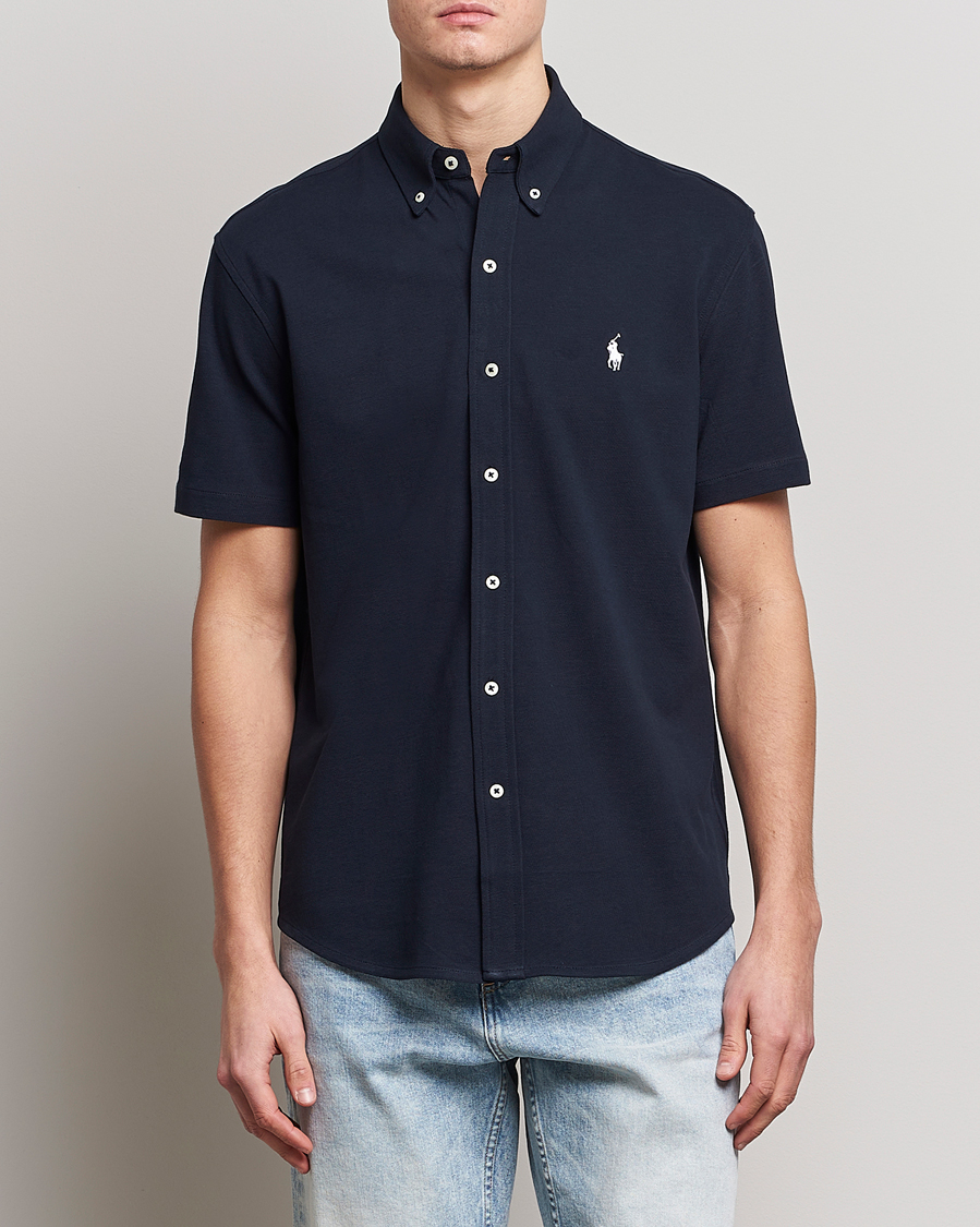 Uomini | Camicie | Polo Ralph Lauren | Featherweight Mesh Short Sleeve Shirt Aviator Navy