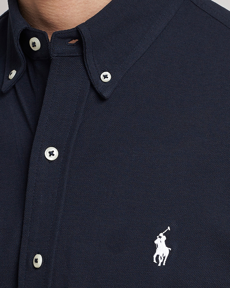 Uomini | Camicie | Polo Ralph Lauren | Featherweight Mesh Short Sleeve Shirt Aviator Navy
