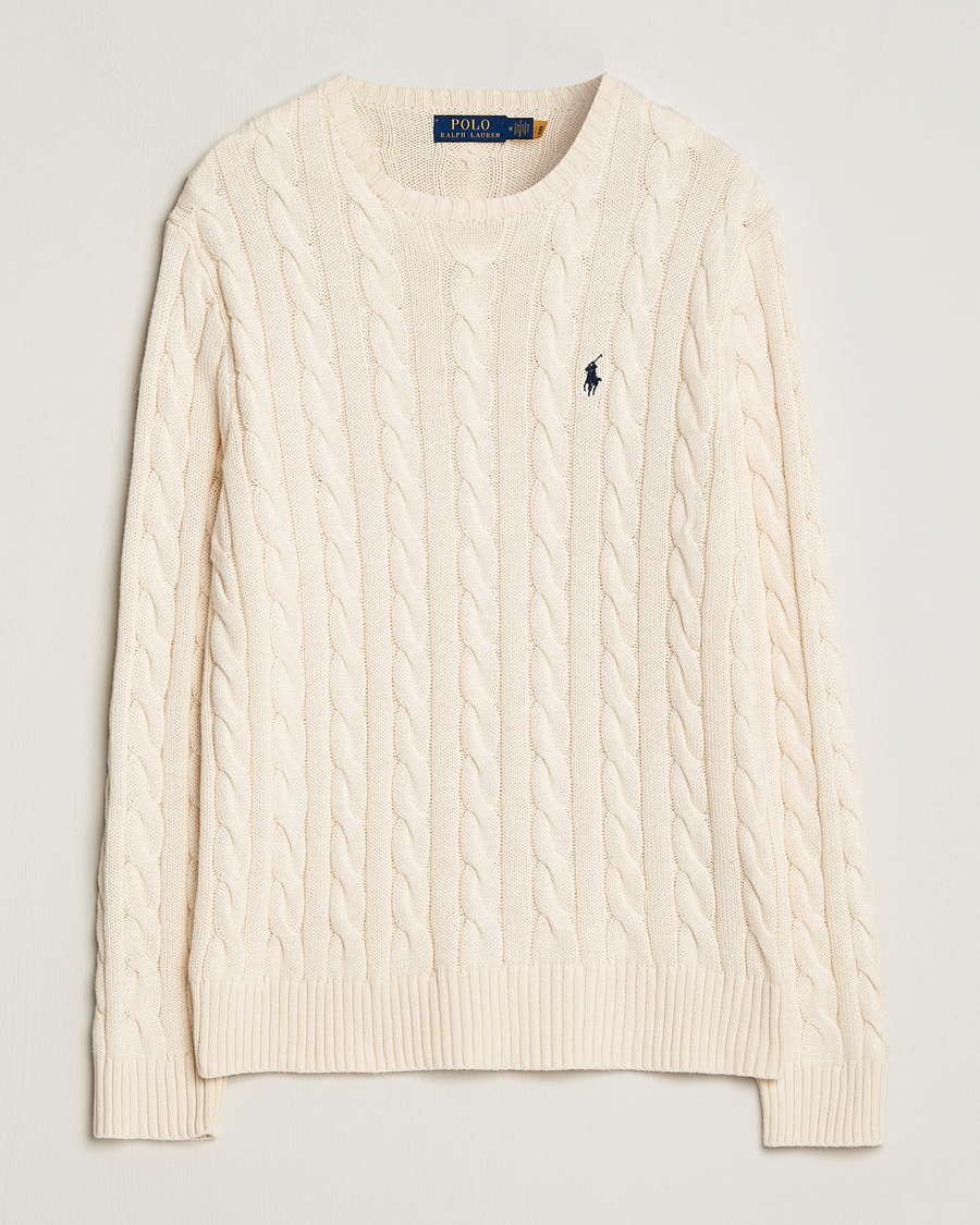 Uomini | Maglieria | Polo Ralph Lauren | Cotton Cable Pullover Andover Cream