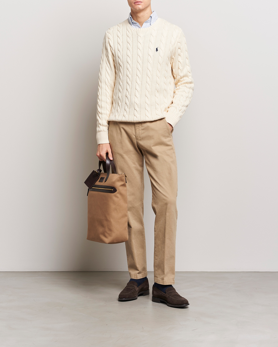 Uomini | Maglieria | Polo Ralph Lauren | Cotton Cable Pullover Andover Cream