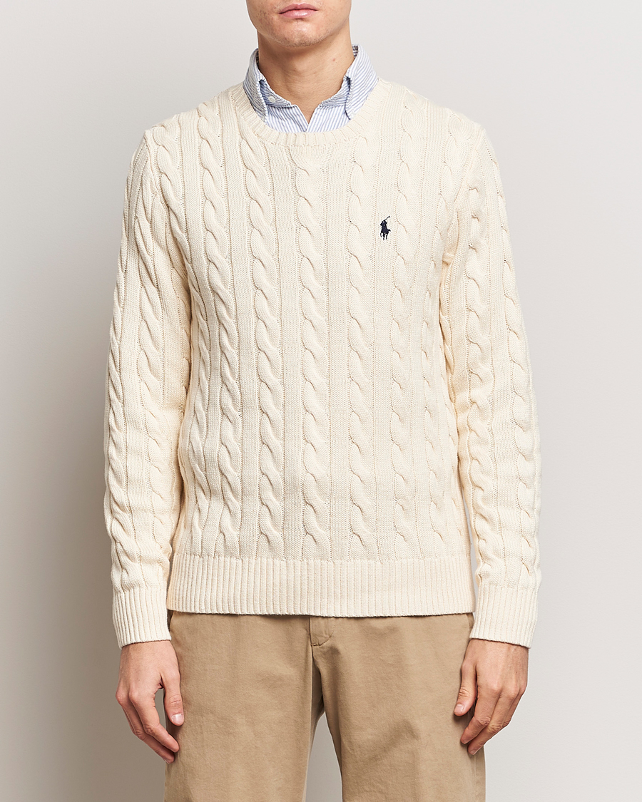 Uomini | Maglieria | Polo Ralph Lauren | Cotton Cable Pullover Andover Cream